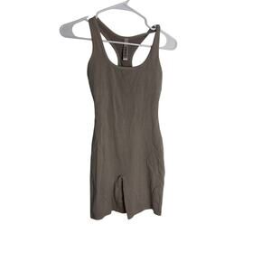 SKIMS Women Size S Small Tan Brown Essential Ribbed Bodysuit Racerback Onesie